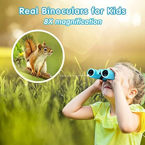 Kids Binoculars Shockproof 8 X 21 High Resolution Compact Kids Binoculars Real For 3-12 Boys And Girls Perfect For Bird Watching Hiking Camping Travel Christmas Birthday Gift