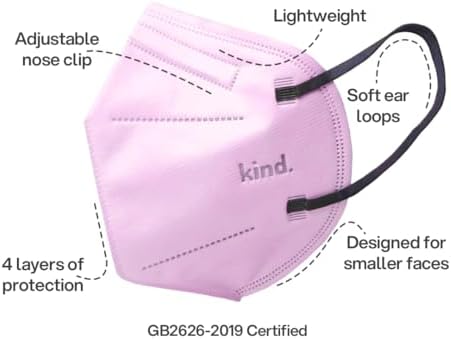 Kind Cone‑Shaped 4‑Layer Disposable Face Mask – Breathable Lightweight Adult Regular Size Resealable 5‑Pack