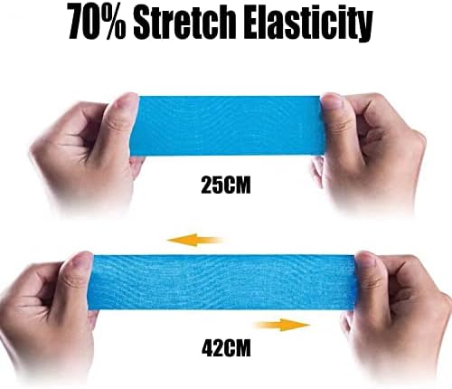 Kinesiology Tape Precut (3 Rolls 60 Precut Strips) Waterproof Sports & Athletic Tape For Athletes - Physio Elastic Sports Tape Pain Relief Adhesive For Muscles Shin Splints Ankle Neck Knee & Shoulder 5m (Mixed Color)