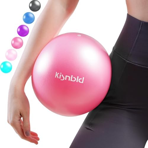kisnbld Small Exercise Ball 9 Inch Mini Pilates Ball Anti Burst and Slip Resistant Mini Yoga Ball for Stability Fitness Physical Therapy Stretching & Core Strength Workout at Home Gym & Office