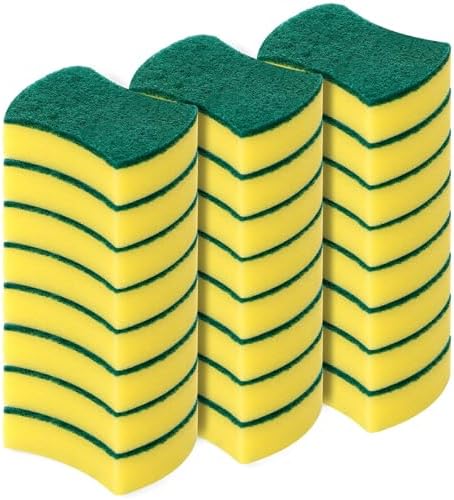 Kitchen Cleaning Sponges 24 Pack Eco Non-Scratch for Dish Scrub Sponges