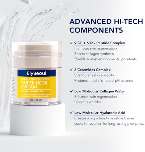 Korean Neck Cream For Firming & Tightening: Neck & Chest Crepey Sagging Skin & Wrinkles - Women & Men Turkey Neck Perfecting [Made In Korea]