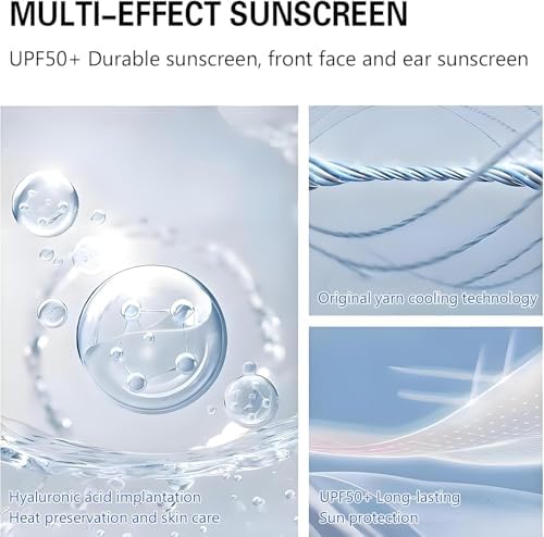 KUKASEN UPF 50+ Full Face Mask UV Protection Full Face Sun Shield Breathable Cooling Ice Silk Summer Face Mask For Women