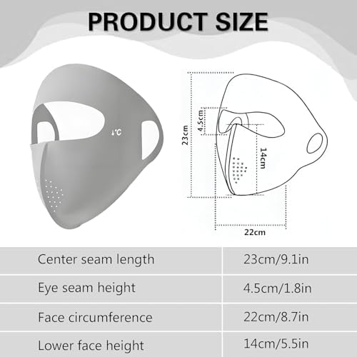 KUKASEN UPF 50+ Full Face Mask UV Protection Full Face Sun Shield Breathable Cooling Ice Silk Summer Face Mask For Women