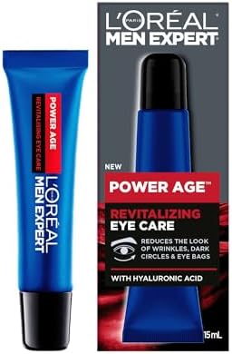 L'Oréal Paris Men Expert Power Age Revitalizing Eye Care with Hyaluronic Acid Reduces the Look of Wrinkles Dark Circles & Eye Bags 15 mL