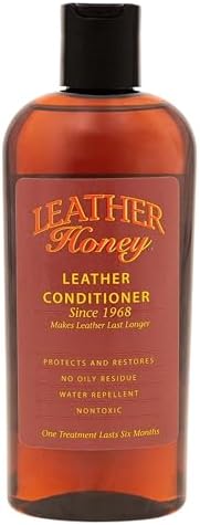 Leather Honey Leather Conditioner - Quality Leather Care Since 1968 - Leather Conditioner for Auto Interiors Furniture Shoes Bags Accessories & Apparel - 8oz