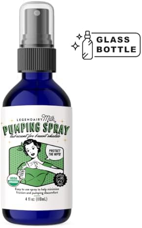 Legendairy Milk Pumping Spray 4 Oz. Helps Sore Nipples & Clogged Ducts Organic Lubricant For Breast Shields And Flanges Vegan Breast Pump Spray Natural & Lanolin-Free Made In USA