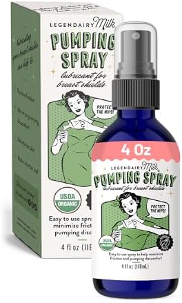 Legendairy Milk Pumping Spray 4 oz. Helps Sore Nipples & Clogged Ducts Organic Lubricant for Breast Shields and Flanges Vegan Breast Pump Spray Natural & Lanolin-Free Made in USA