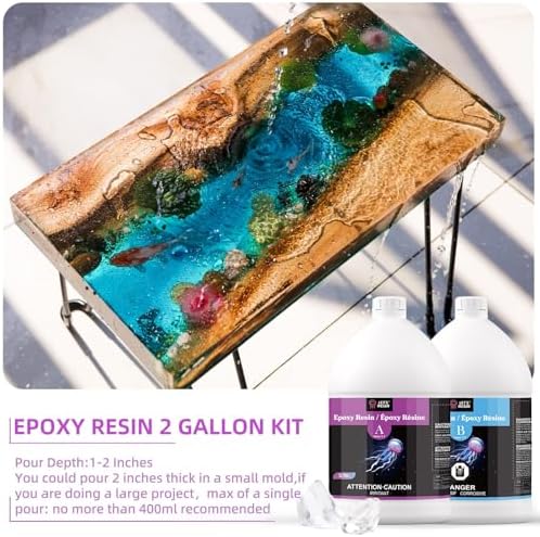 LET'S RESIN Epoxy Resin Kit 2 Gallon (7.6 L) 256oz Epoxy Resin Bubble Free & Crystal Clear Casting Resin Fast Curing Resin For Art Craft River Table Wood Jewelry Making