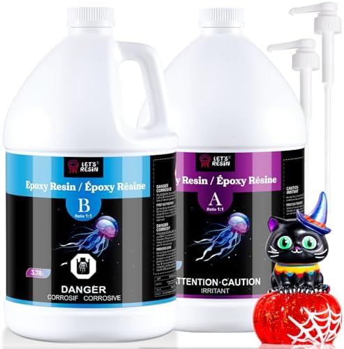 LET'S RESIN Epoxy Resin Kit 2 Gallon (7.6 L) 256oz Epoxy Resin Bubble Free & Crystal Clear Casting Resin Fast Curing Resin for Art Craft River Table Wood Jewelry Making