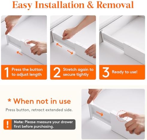 Lifewit 5 Pack Drawer Dividers For Clothes 11-17" Adjustable Dresser Drawer Organizers 4" High Plastic Expandable Drawer Separators In Bedroom/Office/Bathroom/Kitchen Storage White