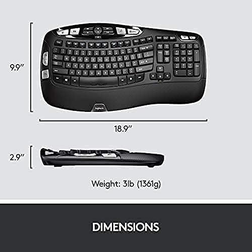 Logitech - MK570 Comfort Wave Wireless Keyboard And Optical Mouse (Renewed)