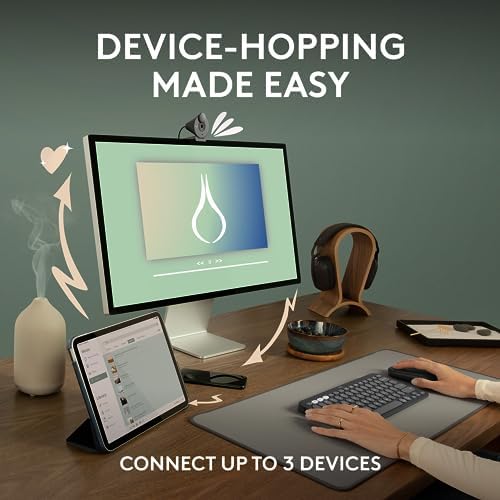 Logitech Pebble Mouse 2 M350s Slim Bluetooth Wireless Mouse Portable Lightweight Customizable Button Quiet Clicks Easy-Switch For Windows MacOS IPadOS Android Chrome OS - Tonal White