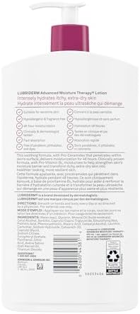 Lubriderm Advanced Moisture Therapy Moisturizing Cream - Vitamin E Vitamin B5 Fragrance Free Body Lotion 710 ML
