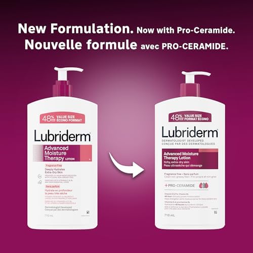 Lubriderm Advanced Moisture Therapy Moisturizing Cream - Vitamin E Vitamin B5 Fragrance Free Body Lotion 710 ML