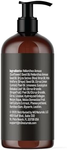 M3 Naturals Firming Body Massage Oil With Collagen & Stem Cell – Helps Smooth The Appearance Of Cellulite & Improve Skin Texture – Refreshing Aromatherapy Body Oil For Legs & Full Body – 8 Fl Oz