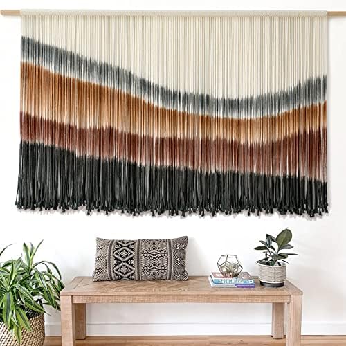 Macrame Wall Hanging Macrame Wall Decor Large-Scale Tie-Dye Tapestry Living Home Room Wall Decor 57" Wx 35" L