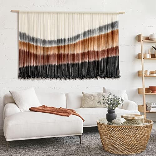 Macrame Wall Hanging Macrame Wall Decor Large-Scale Tie-Dye Tapestry Living Home Room Wall Decor 57" Wx 35" L