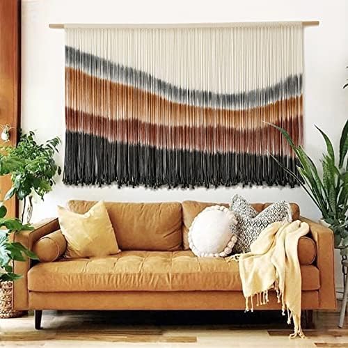 Macrame Wall Hanging Macrame Wall Decor Large-Scale Tie-Dye Tapestry Living Home Room Wall Decor 57" Wx 35" L