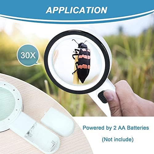 Magnifying Glass With 12 LED Lights Double Glass Lens Handheld Illuminated Magnifier Reading Magnifying Glass With For Seniors Read Coins Stamps Map Inspection Macular Degeneration