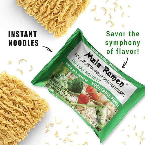 Mala Ramen Instant Noddle - Vegetable Noodles 85G (Case Of 24) 2.04 Kg - Cooks In 3 Minutes