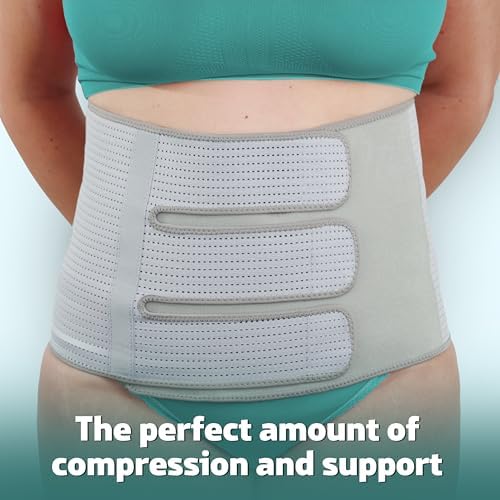 Mama & Wish C-Section Recovery Kit Must Haves - Postpartum Essentials 12-Piece Set With Belly Binder No-Shower Wipes Silicone Scar Patches Peri Bottle Underwear Grip Socks & Toiletry Bag