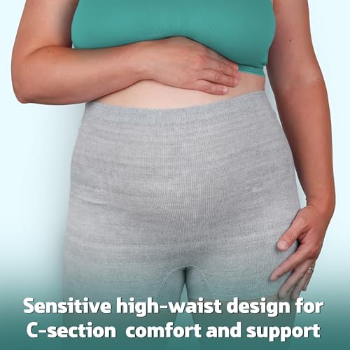 Mama & Wish C-Section Recovery Kit Must Haves - Postpartum Essentials 12-Piece Set With Belly Binder No-Shower Wipes Silicone Scar Patches Peri Bottle Underwear Grip Socks & Toiletry Bag