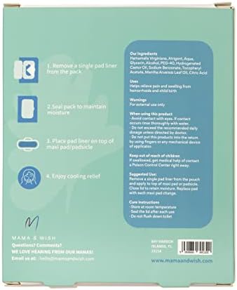 Mama & Wish Witch Hazel Pad Liners For Postpartum Care (2-Pack)