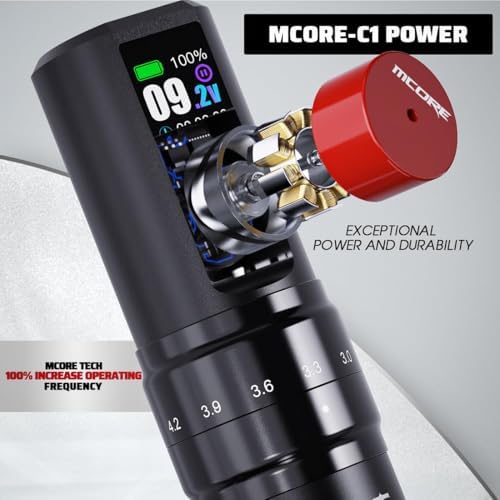 Mast Fold2 Pro Tattoo Gun Wireless Tattoo Pen Machine 2 Replaceble Batteries 2 000mAh Power Supply Mcore Rotary Motor Real Strokes Length P-076 (Purple)