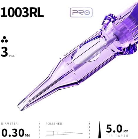 Mast Pro Tattoo Cartridges 1003RL 20Pcs Disposable Needles Bugpin #10 3 Round Liner Size