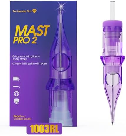 Mast Pro2 Tattoo Needles Cartridges Pro Needles Pins for Super Aritsts 20 Count Disposable Round Liner (1003RL)