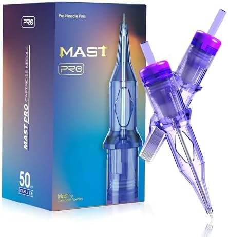 Mast Tattoo Pro Cartridges Needles with Membrane Mixed Sizes Box of 50 Pcs (RL+RS+RM+M1)