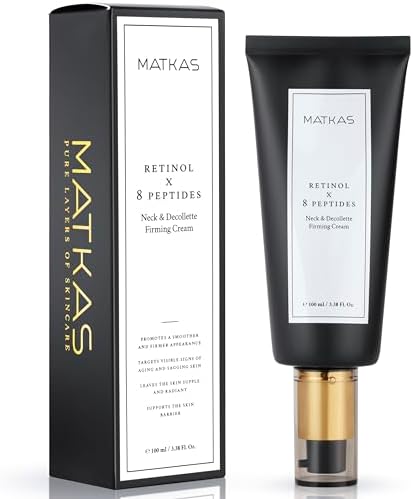 MATKAS Korean Retinol Neck Firming Cream 100mL - Neck Creams for Tightening and Firming - Tightening Cream for Face with 5 Ceramides Shea Butter and Vitamin E Korean Skin Care Lift Neck Cream