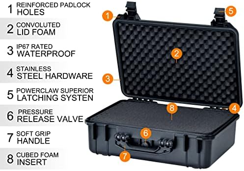 MEIJIA All Weather Portable Waterproof Hard Case Camera Case With Customizable Fit Foam Perfectly Protection Of Camera Drones Pistols Lens Equipments 18.5 X14.06x6.93inches