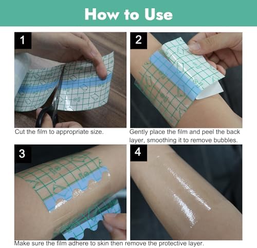 MIUXIA Tattoo Aftercare Bandage 9.8“ X 2.2 Yards Second Skin Tattoo Cover Up Patch Latex-Free Waterproof Wraps For Healing Protection Film