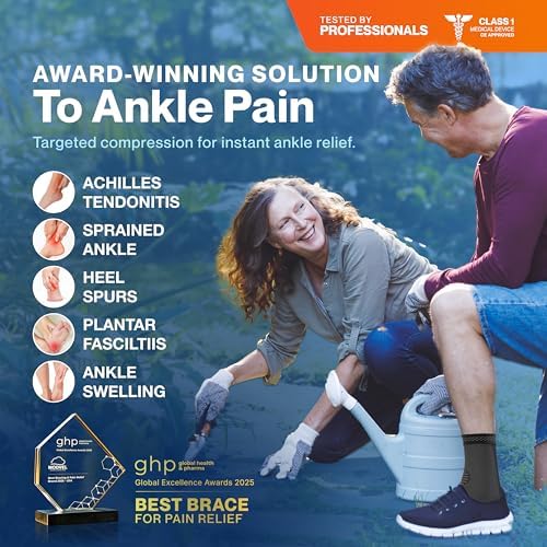 MODVEL 2-Pack Ankle Brace For Men And Women Sprained Ankle Brace For Plantar Fasciitis Relief Ankle Stabilizer Brace Achilles Tendonitis Support And Foot Plantar Fasciitis Sock Ankle Wrap Support