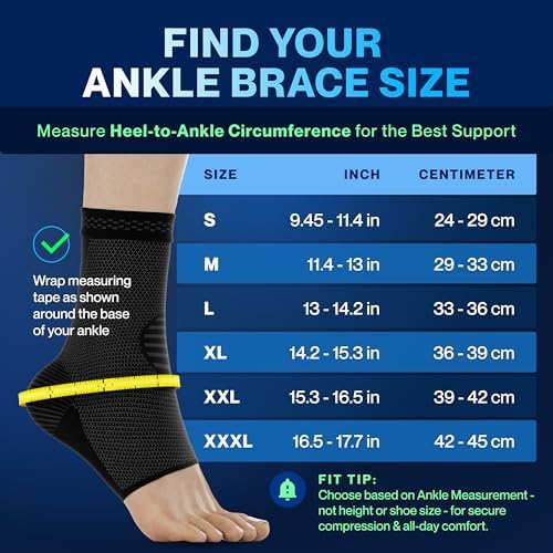 MODVEL 2-Pack Ankle Brace For Men And Women Sprained Ankle Brace For Plantar Fasciitis Relief Ankle Stabilizer Brace Achilles Tendonitis Support And Foot Plantar Fasciitis Sock Ankle Wrap Support