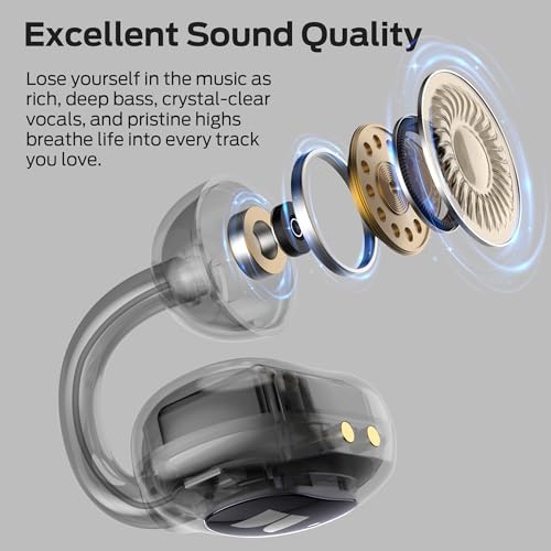 Monster Open Ear AC339 Earbuds Bluetooth 6.0 Earphones Stereo Sound Open Ear Clip Wireless Earbuds 40 Hours Playback With Smart Digital Display Design Touch Control IPX6 Waterproof