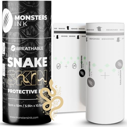 Monsters Ink Premium Matte Second Skin Tattoo Bandage Ulta Thin Second Skin Tattoo Aftercare for Tattoo Recovery (15cm x 10m Roll)