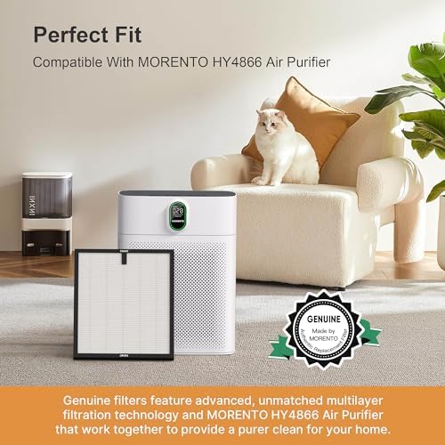 MORENTO 2 Pack HY4866 Genuine Air Purifier Replacement Filter For HY4866 Air Purifier Original Version