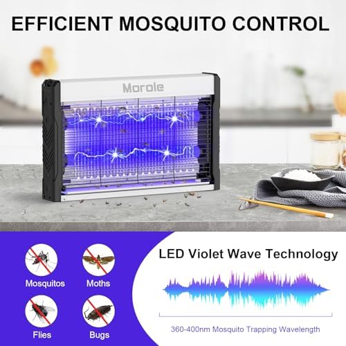 Morole Bug Zapper Fly Zapper With Hanging Function Indoor Outdoor Zapper Effectively Protect Food From Fly For Dinging Room Courtyard Kitchen