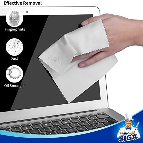 MR.SIGA Premium Microfiber Cleaning Cloths For Lens Eyeglasses Screens Tablets Glasses 6 Pack 6 X 7 Inches (15 X 18 Cm)