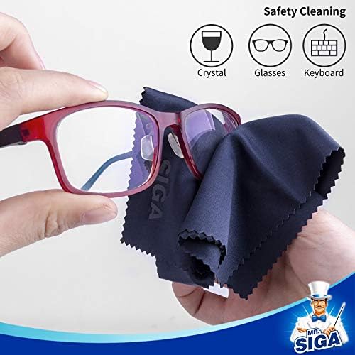 MR.SIGA Premium Microfiber Cleaning Cloths For Lens Eyeglasses Screens Tablets Glasses 6 Pack 6 X 7 Inches (15 X 18 Cm)