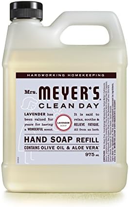 Mrs. Meyer's Clean Day Liquid Hand Soap Refill Cruelty Free and Biodegradable Hand Wash Made with Essential Oils Lavender Scent 975 ml