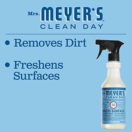 Mrs. Meyer's Clean Day Multi-Surface Cleaner Spray All-Purpose Cleaner Solution For Countertops Floors Walls And More Rain Water Scent 473mL Spray Bottle
