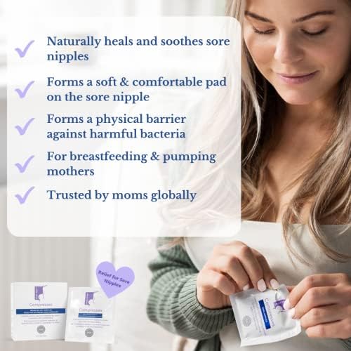Multi-Mam Compresses - Nipple Cream For Breastfeeding Soothes And Moisturizes Dry Nipples Natural Gel Safe For Nursing Mom And Baby - 12 Pack