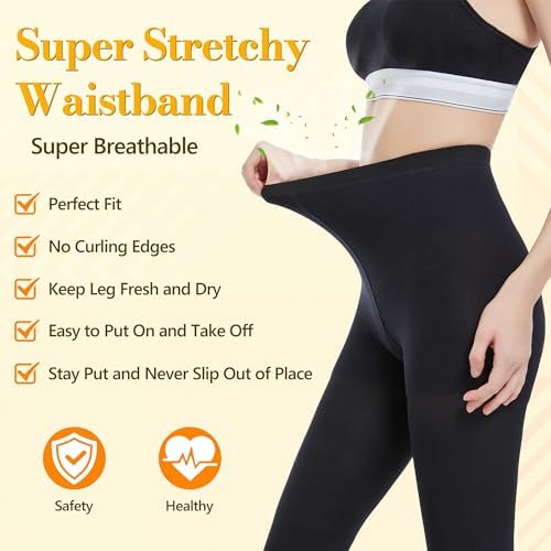 Myshear Compression Tights For Women And Men 20-30 MmHg Graduated Compression Pantyhose Footless Compression Stockings High Waist Compression Leggings Opaque Circulation Support Pressure Hose