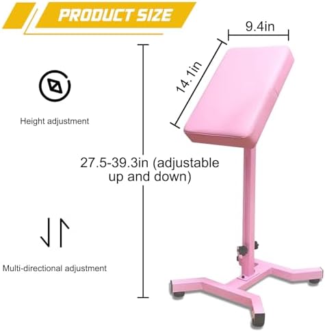 Narkysus Premium Tattoo Arm Rest Stand Adjustable Armrest Stand Memory Foam Tattoo Arm Leg Rest With Thickened Pad Non-Slip Base 27.5"-39.3" Height Tattoo Station For Studio Artists