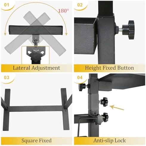 Narkysus Premium Tattoo Arm Rest Stand XXL Adjustable Armrest Stand Tattoo Heavy-Duty Stable Base Arm Leg Rest With Thickened Pad Non-Slip Base 26"-39" Height Tattoo Station For Studio Artists