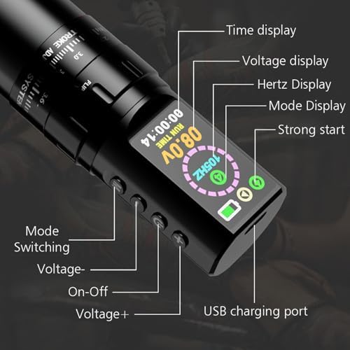 Narkysus Professional Machine With Digital LED Display 1800mAh Power Pro Machine 4.2MM Strokes Length For Beginners Or Artists